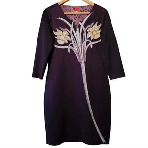 ANIMAPOP European Women's Reversible Quarter  Sleeve Midi Dress Size Medium.